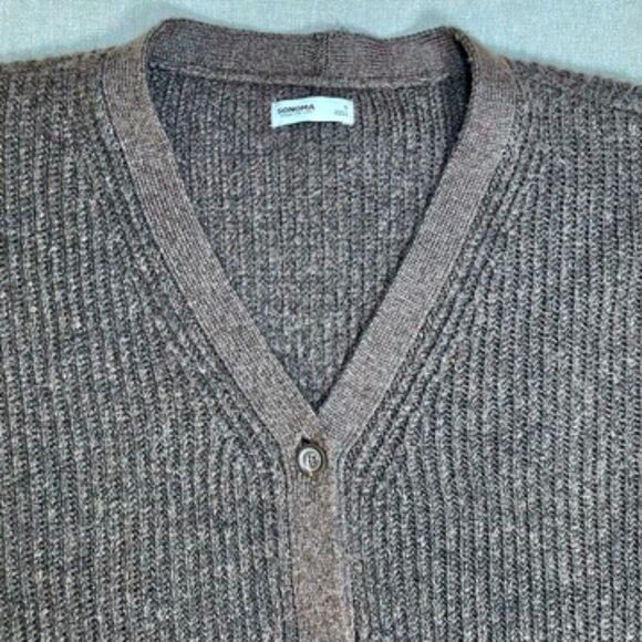 Sonoma Brown Oversized Boyfriend Cardigan Sweater - Small - Picture 4 of 9